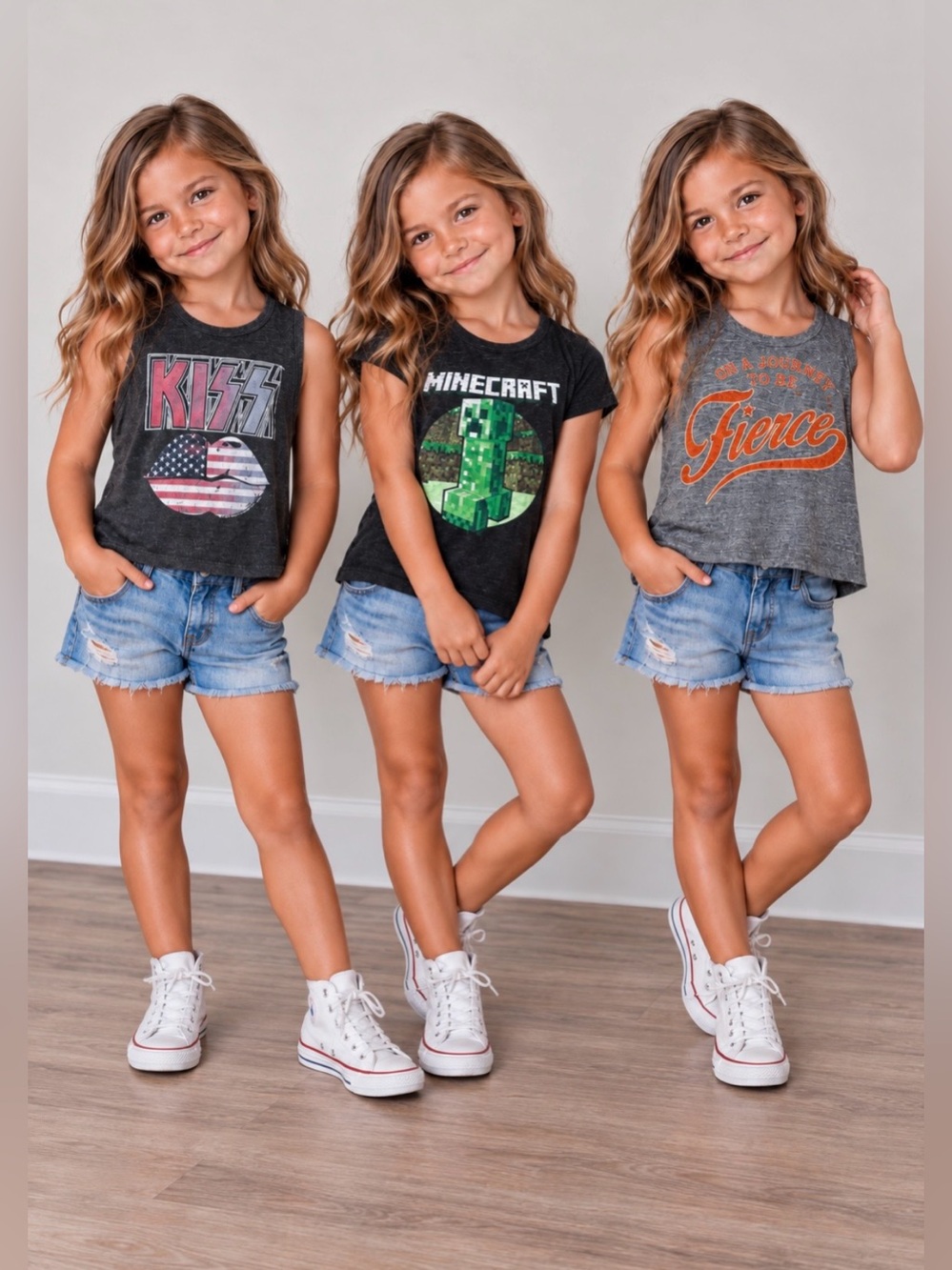 NWOT Junk Food & Mojang Girls Graphic Muscle & Tee Shirt Bundle 3pc